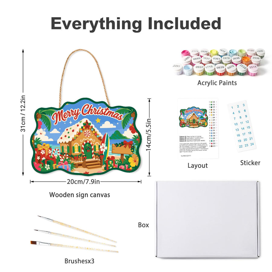 Hanging sign kit contents