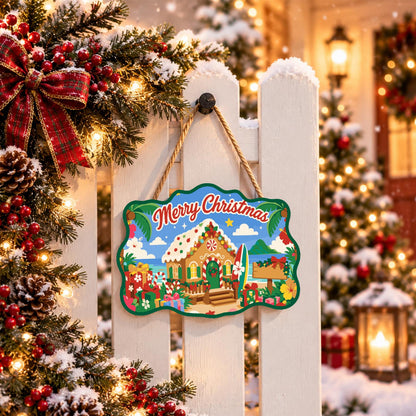 Beachfront Gingerbread Cottage paint by numbers hanging sign – image 15
