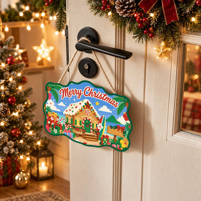 Beachfront Gingerbread Cottage paint by numbers hanging sign – image 18