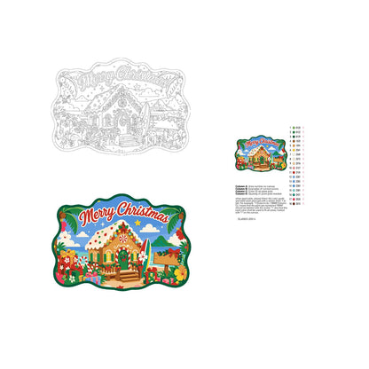 Beachfront Gingerbread Cottage paint by numbers hanging sign – image 19