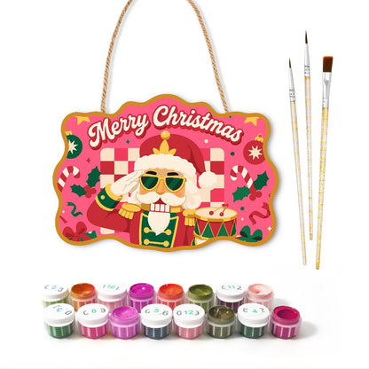 Saluting Nutcracker in Shades paint by numbers hanging sign – image 2