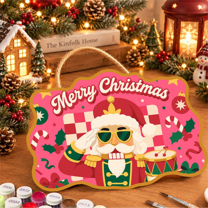 Saluting Nutcracker in Shades paint by numbers hanging sign – image 8