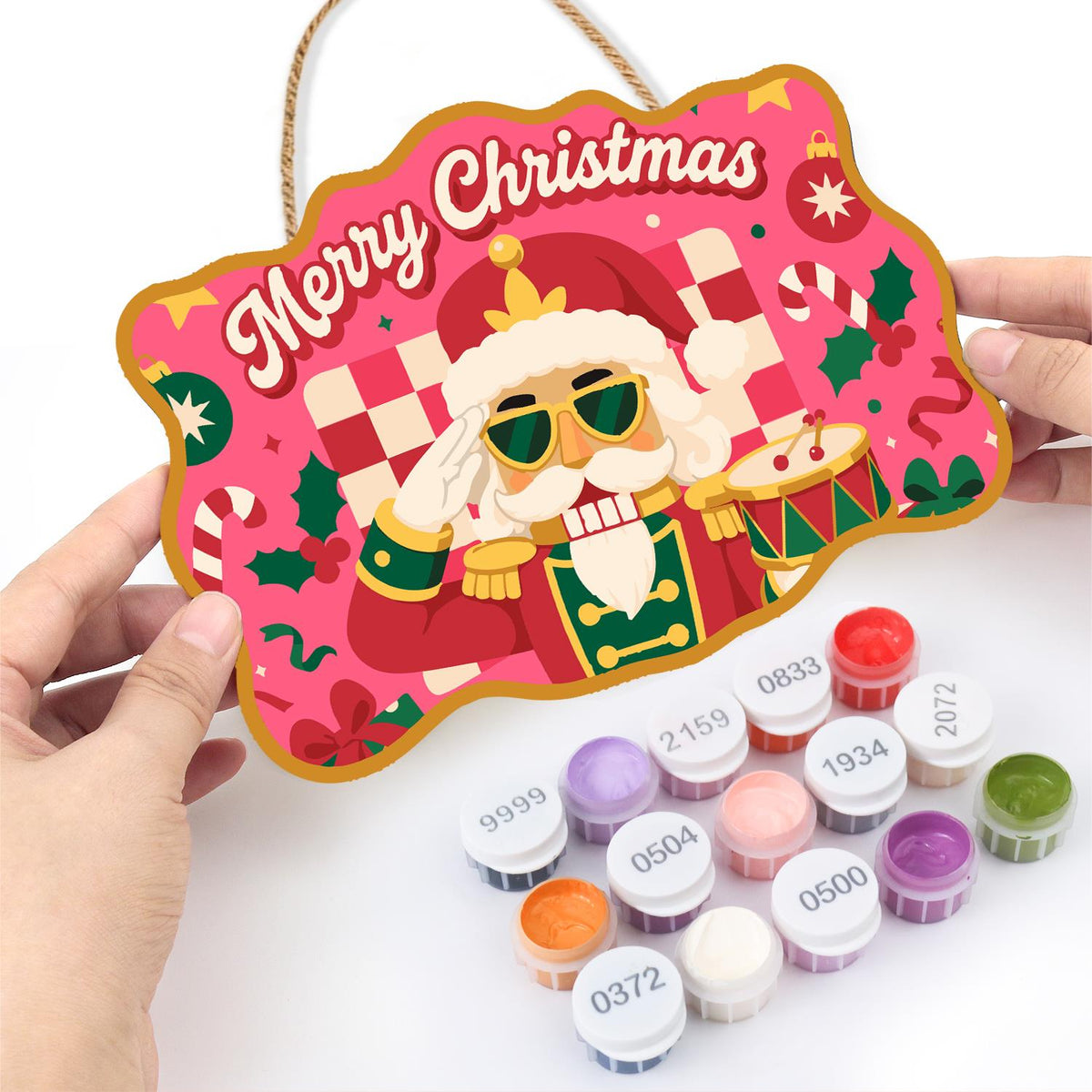 Saluting Nutcracker in Shades paint by numbers hanging sign – image 9
