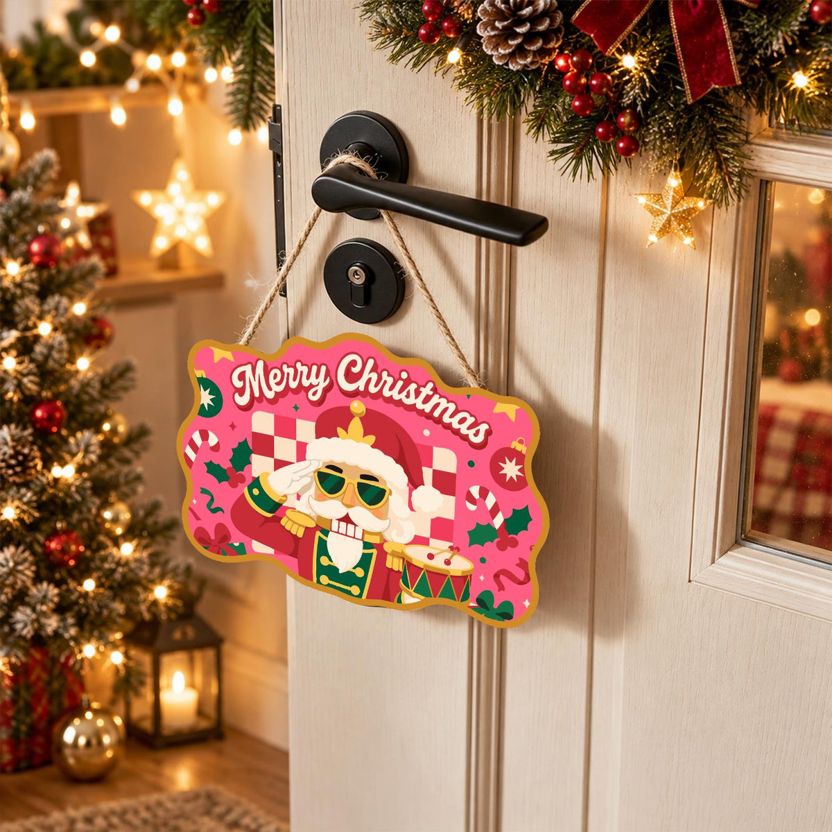 Saluting Nutcracker in Shades paint by numbers hanging sign – image 18
