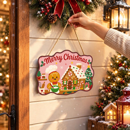 Gingerbread Chef and Candy Cottage paint by numbers hanging sign – image 14