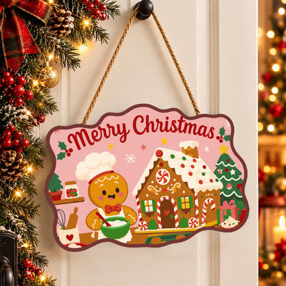 Gingerbread Chef and Candy Cottage paint by numbers hanging sign – image 16
