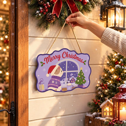 Sweater Cat at the Snowy Window paint by numbers hanging sign – image 14