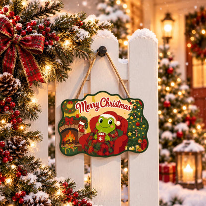 Fireside Frog with Cocoa paint by numbers hanging sign – image 15