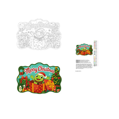Frog Bursting From a Red Present paint by numbers hanging sign – image 19
