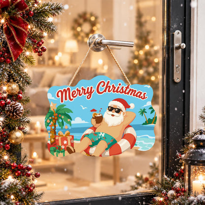 Swim Ring Santa with Coconut paint by numbers hanging sign – image 17
