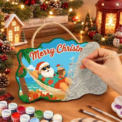 Hammock Santa Between the Palms paint by numbers hanging sign – image 7