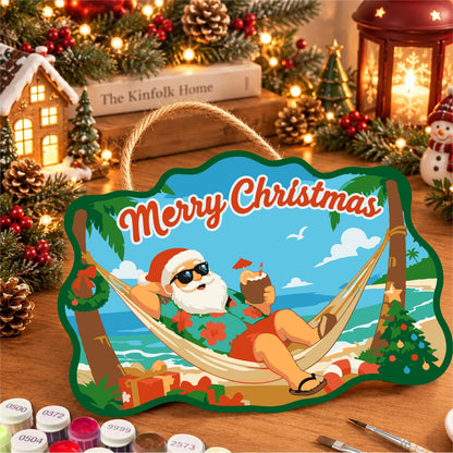 Hammock Santa Between the Palms paint by numbers hanging sign – image 8