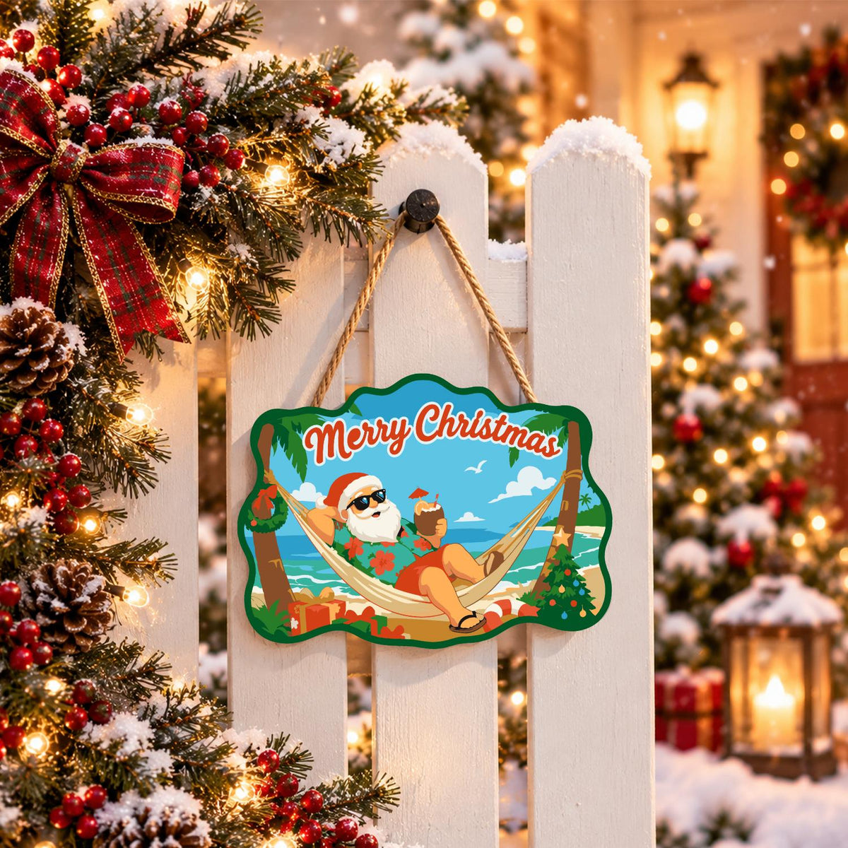 Hammock Santa Between the Palms paint by numbers hanging sign – image 15