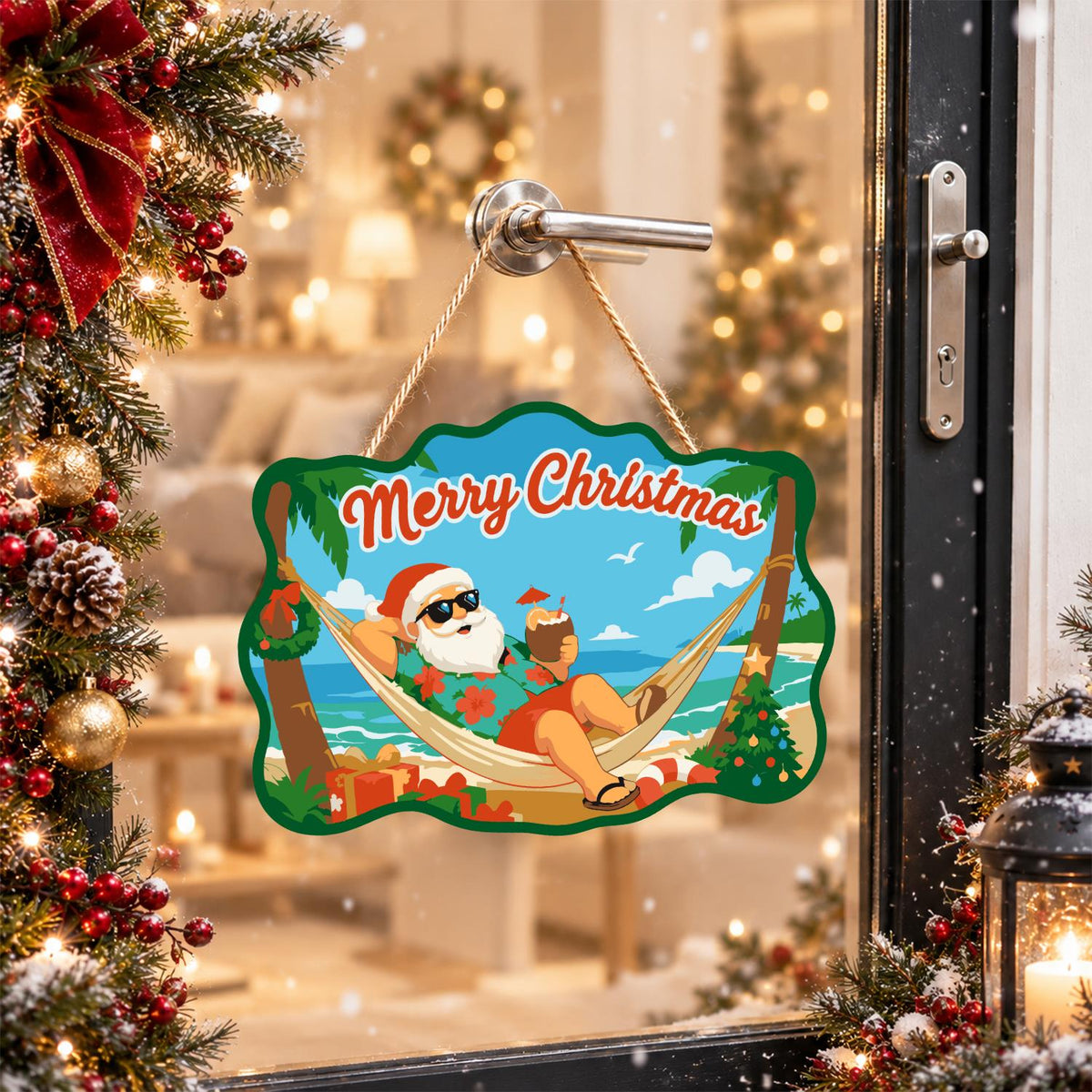 Hammock Santa Between the Palms paint by numbers hanging sign – image 17