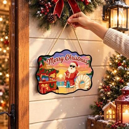 Hawaiian Shirt Santa at Dusk paint by numbers hanging sign – image 14