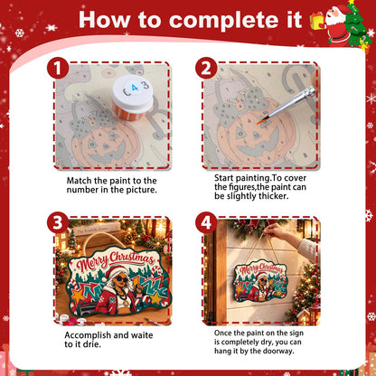 Graffiti Santa Hat Diva paint by numbers hanging sign – image 6