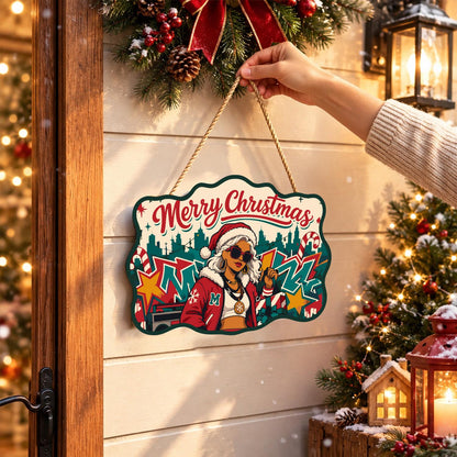 Graffiti Santa Hat Diva paint by numbers hanging sign – image 14