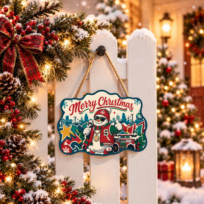 Varsity Jacket Snowman MC paint by numbers hanging sign – image 15