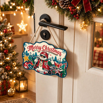 Varsity Jacket Snowman MC paint by numbers hanging sign – image 18