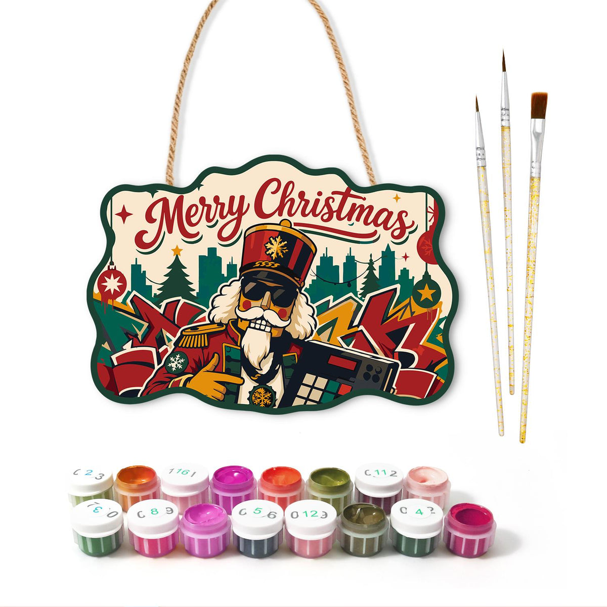 Nutcracker on the Turntables paint by numbers hanging sign – image 2