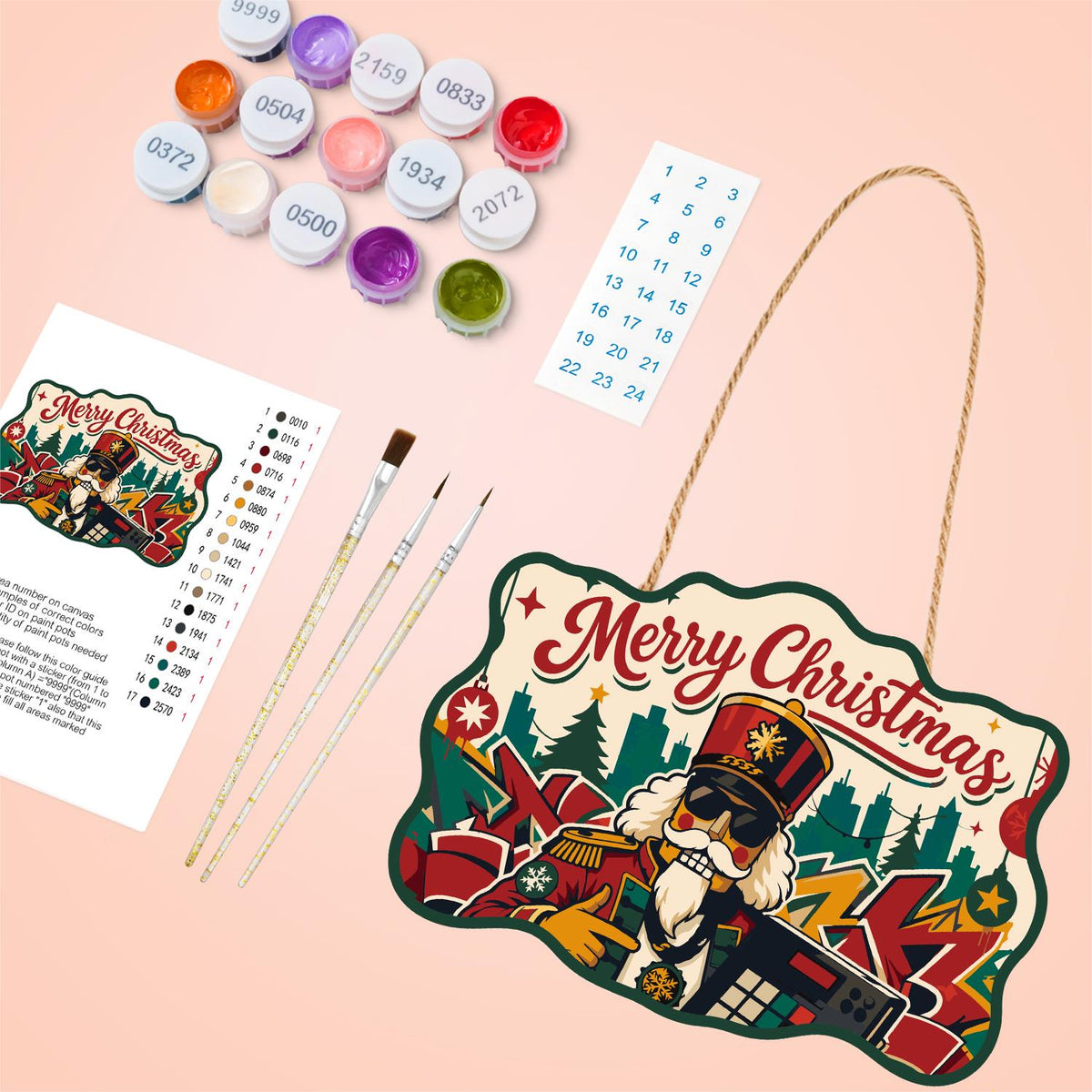 Nutcracker on the Turntables paint by numbers hanging sign – image 4