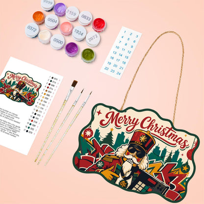 Nutcracker on the Turntables paint by numbers hanging sign – image 4
