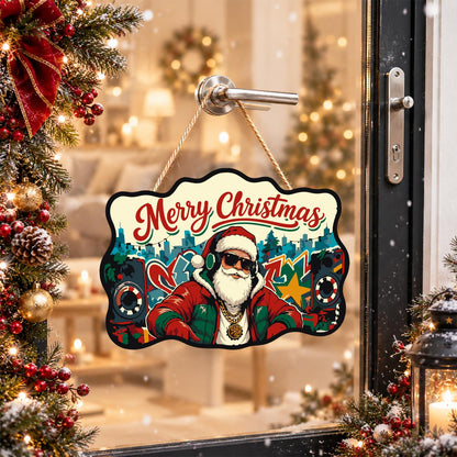 Headphone Santa on the Decks paint by numbers hanging sign – image 17