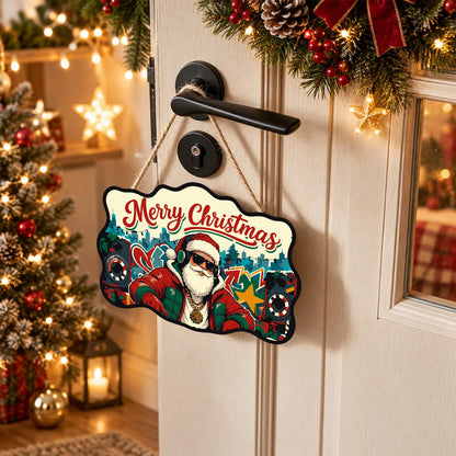 Headphone Santa on the Decks paint by numbers hanging sign – image 18
