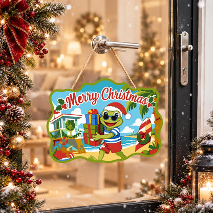 Beach Frog with Stacked Gifts paint by numbers hanging sign – image 17
