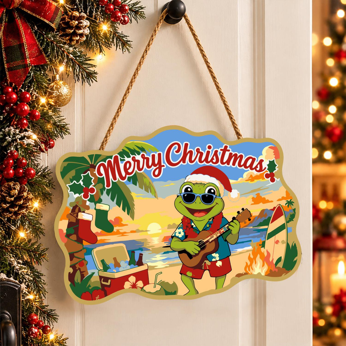 Bonfire Beach Frog Serenade paint by numbers hanging sign – image 16