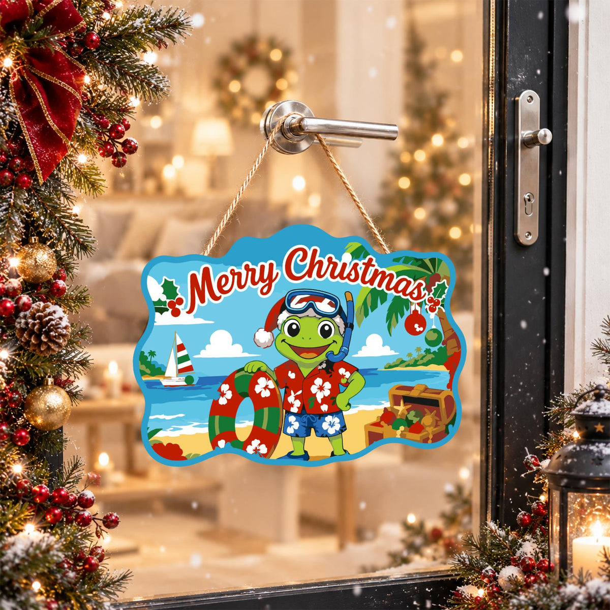 Snorkel Mask Frog with Treasure paint by numbers hanging sign – image 17