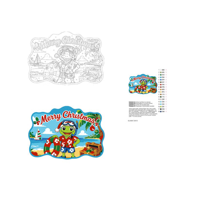 Snorkel Mask Frog with Treasure paint by numbers hanging sign – image 19