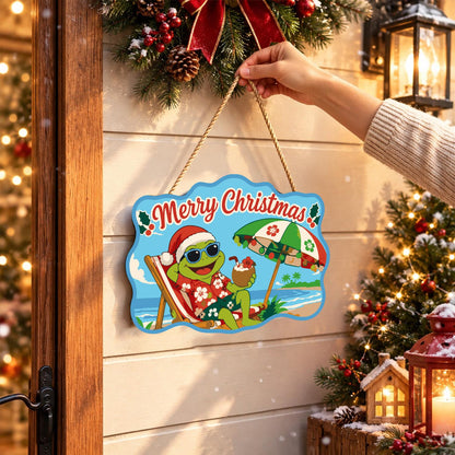 Deck Chair Frog with Coconut paint by numbers hanging sign – image 14