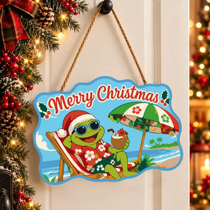 Deck Chair Frog with Coconut paint by numbers hanging sign – image 16