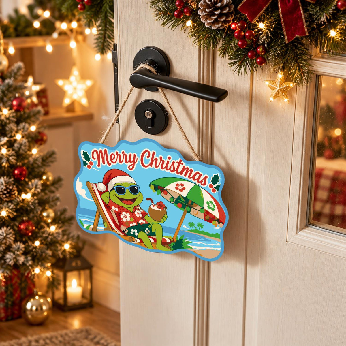 Deck Chair Frog with Coconut paint by numbers hanging sign – image 18