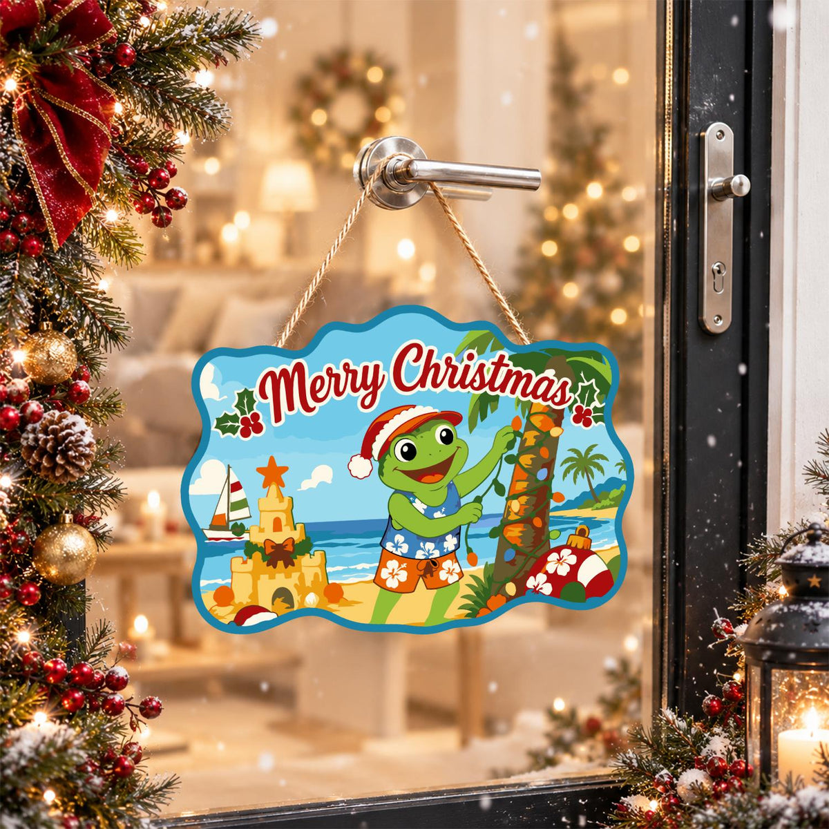 Frog Stringing Palm Lights paint by numbers hanging sign – image 17