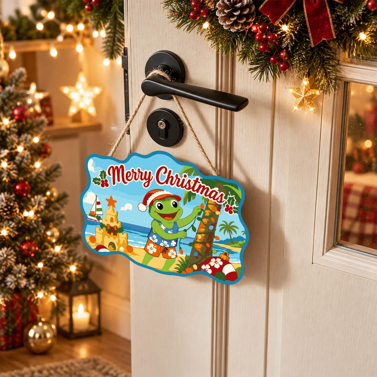 Frog Stringing Palm Lights paint by numbers hanging sign – image 18