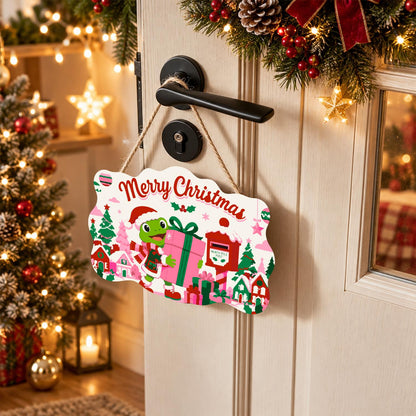 Frog Hauling a Big Pink Present paint by numbers hanging sign – image 18