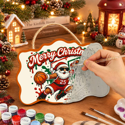 Slam Dunk Santa paint by numbers hanging sign – image 7