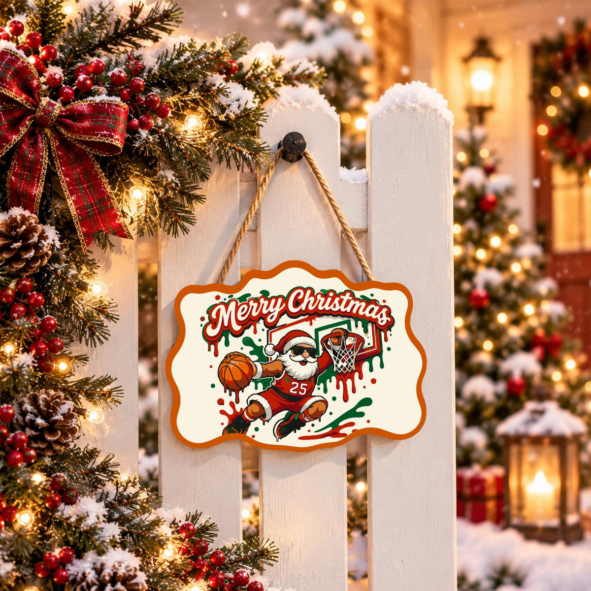 Slam Dunk Santa paint by numbers hanging sign – image 15