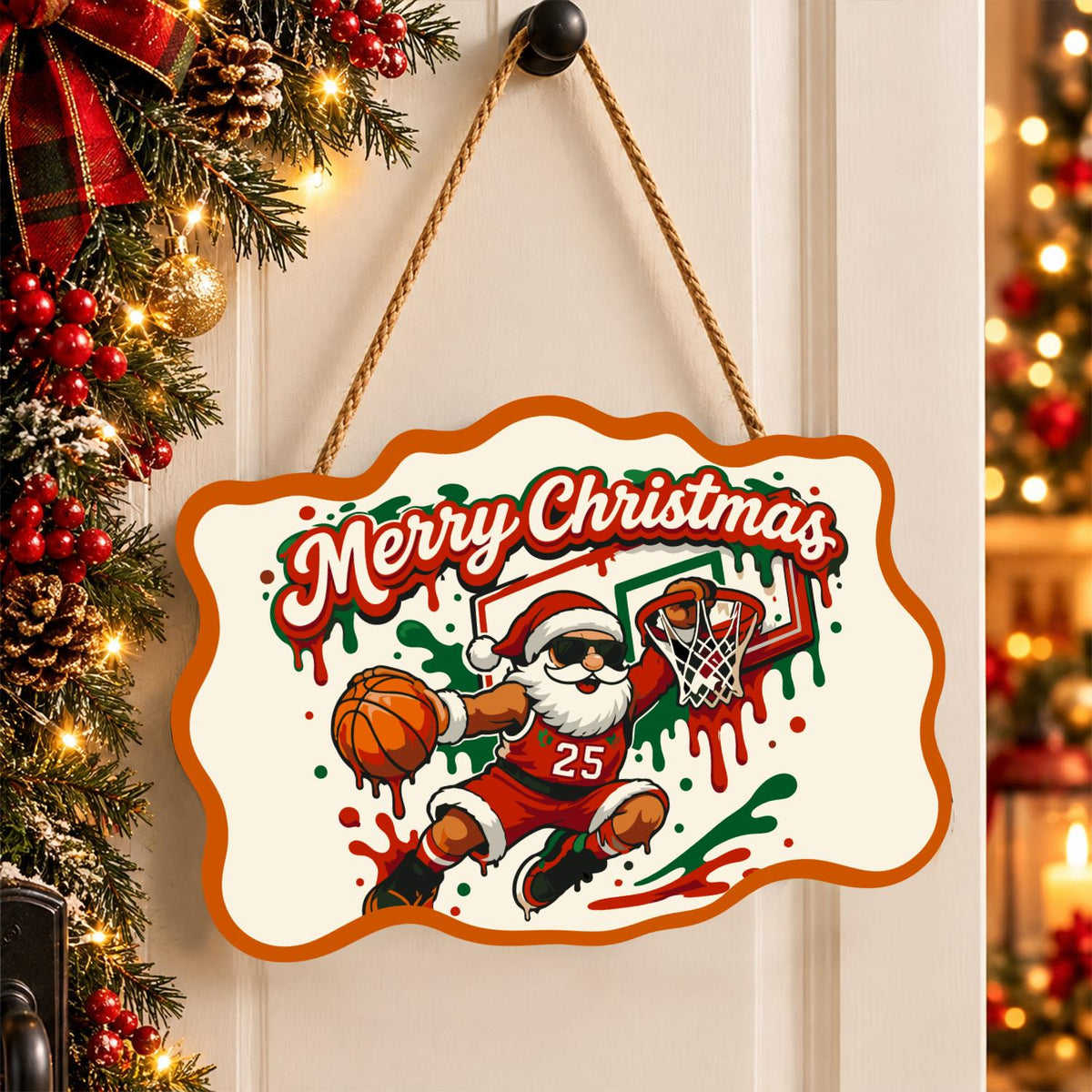 Slam Dunk Santa paint by numbers hanging sign – image 16