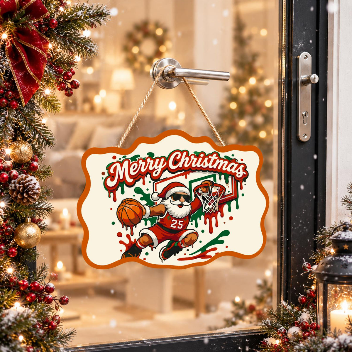 Slam Dunk Santa paint by numbers hanging sign – image 17