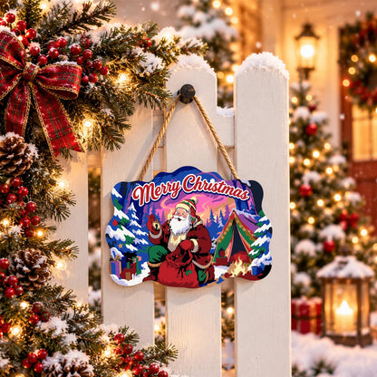 Campfire Santa Under Purple Skies paint by numbers hanging sign – image 15