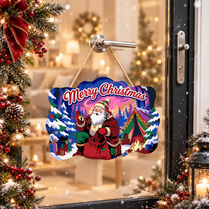 Campfire Santa Under Purple Skies paint by numbers hanging sign – image 17