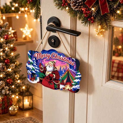 Campfire Santa Under Purple Skies paint by numbers hanging sign – image 18