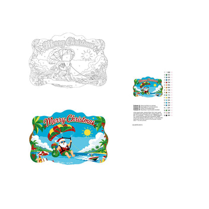 Parasailing Santa Over the Bay paint by numbers hanging sign – image 19