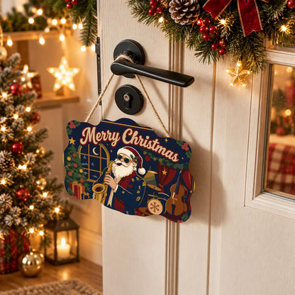 Saxophone Santa in a Jazz Club paint by numbers hanging sign – image 18