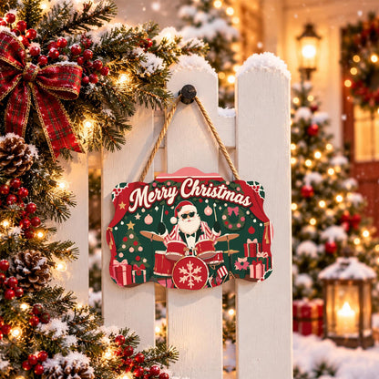 Drummer Santa on the Red Stage paint by numbers hanging sign – image 15