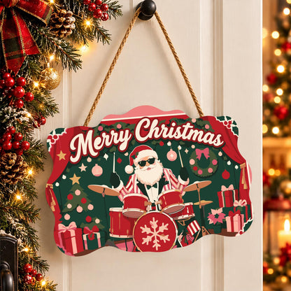 Drummer Santa on the Red Stage paint by numbers hanging sign – image 16