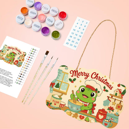 Baker Frog's Gingerbread Batch paint by numbers hanging sign – image 4